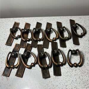 Set of vintage dresser door hardware (10)